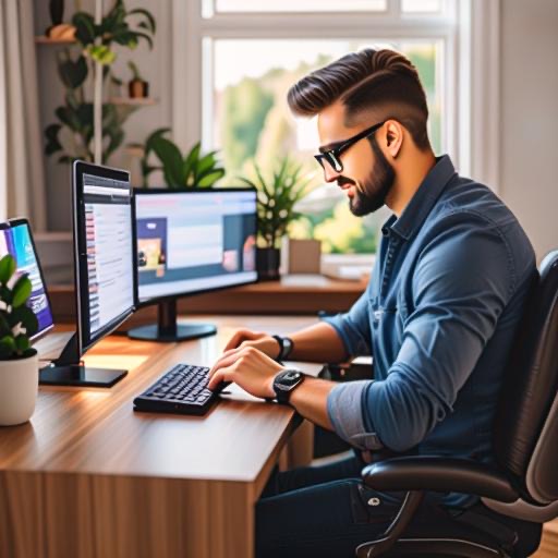 freelancer che lavora al pc da casa