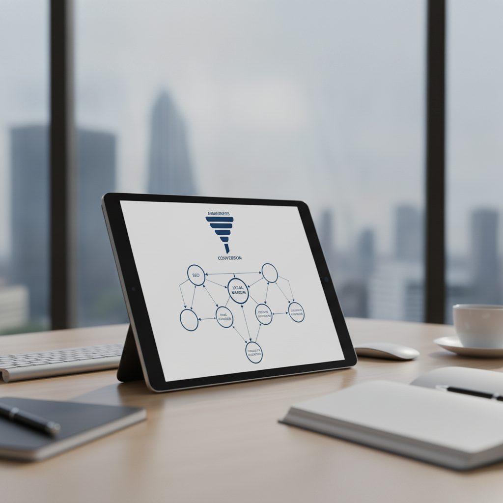 rappresentazione grafica di un funnel di web marketing
