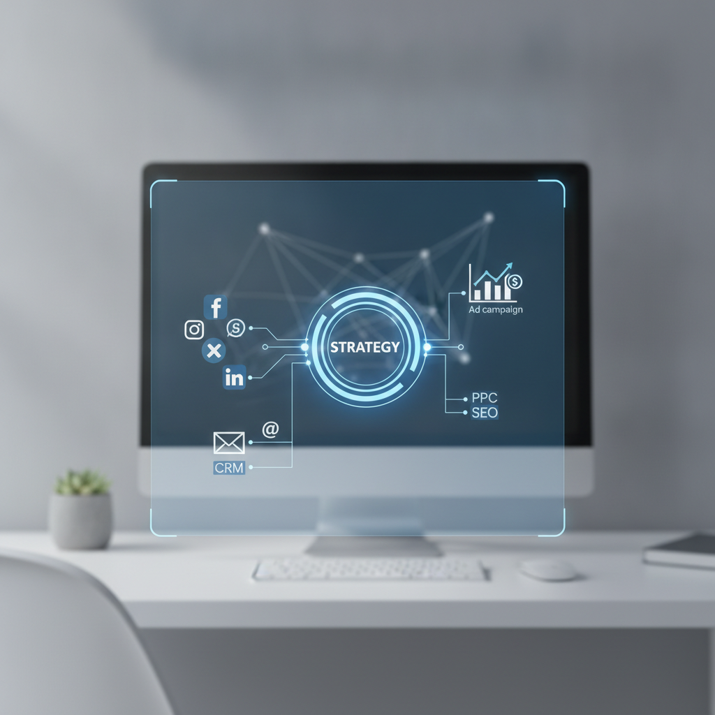 computer con strategia di web marketing